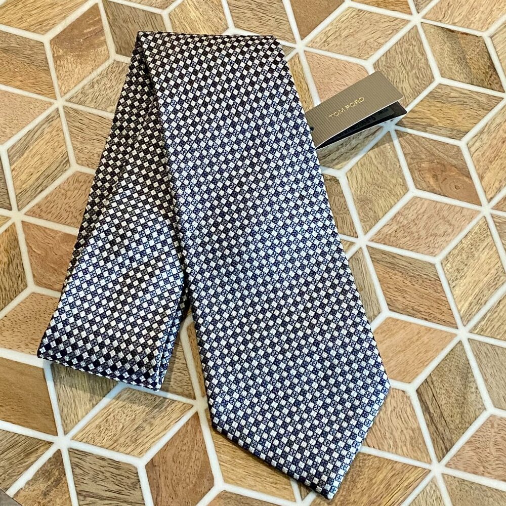 Tom Ford Silk And Wool Multi Gray Tie